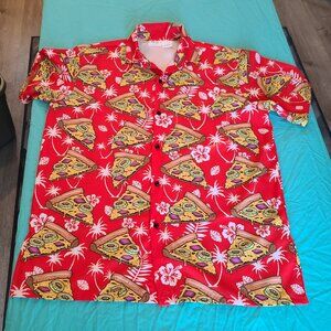 NWOT Hawaiian Pizza Men's Large Button Down